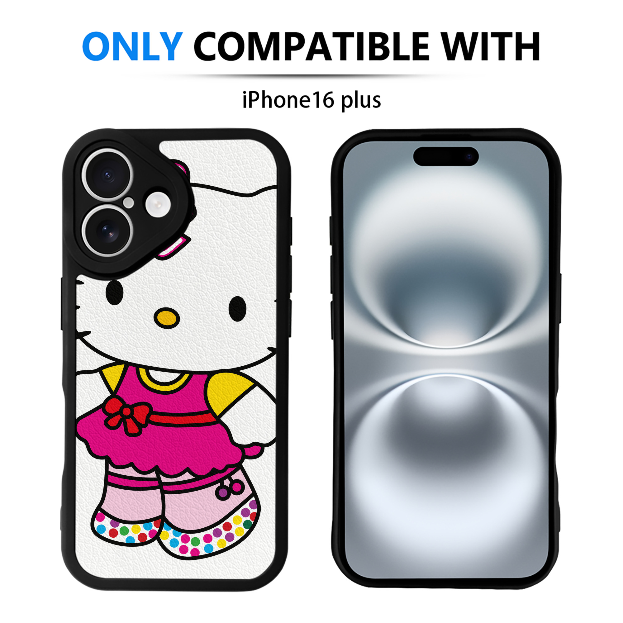 （画像用） Hello Kitty ハローキティ 【iPhone 16シリーズ対応】シリコンスマホケース（レザー調） 材質：シリコン